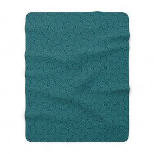 Aqua Geometric Sherpa Fleece Blanket