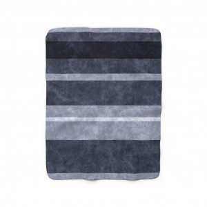 Navy Stripes Sherpa Fleece Blanket