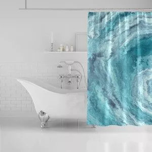 Aqua Agate Shower Curtain