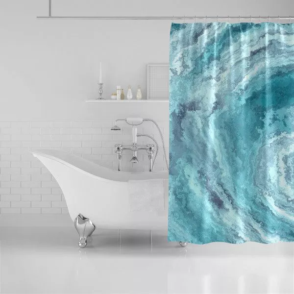 Aqua Agate Shower Curtain