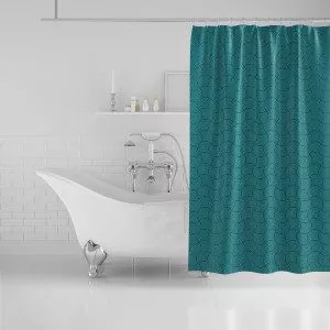 Aqua Geometric Shower Curtain