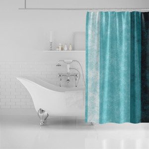 Aqua Stripes Shower Curtain