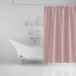 Blush Geometric Shower Curtain