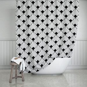 Black & White Art Deco Shower Curtain