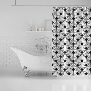 Black & White Art Deco Shower Curtain