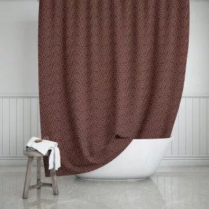 Cherry Taupe Swirls Shower Curtain