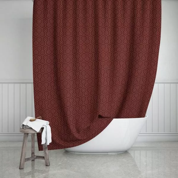 Cinnamon Geometric Shower Curtain