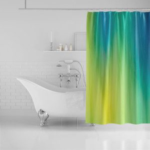 Blue, Green & Yellow Color Wash Shower Curtain