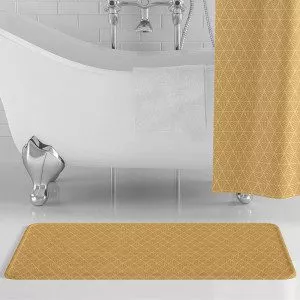 Golden Geometric Bath Mat