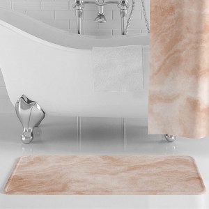 Peach Marble Bath Mat