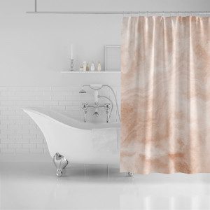 Peach Marble Shower Curtain