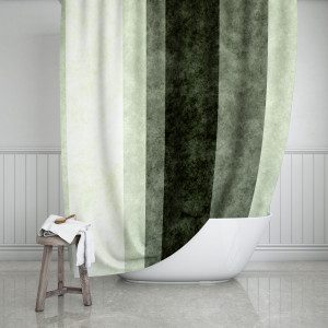 Sage Stripes Shower Curtain