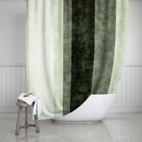Sage Stripes Shower Curtain