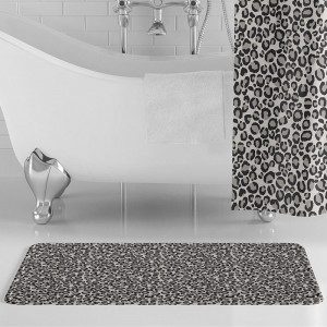 Snow Leopard Print Bath Mat