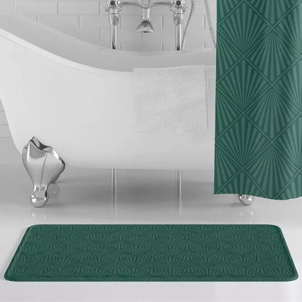 Teal Art Deco Bath Mat