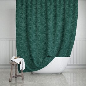 Teal Art Deco Shower Curtain