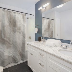 Ivory Marble Shower Curtain