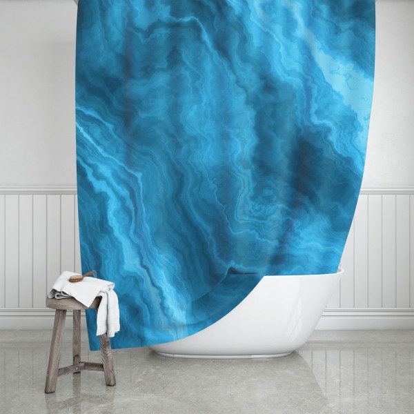 Aqua Marble Shower Curtain