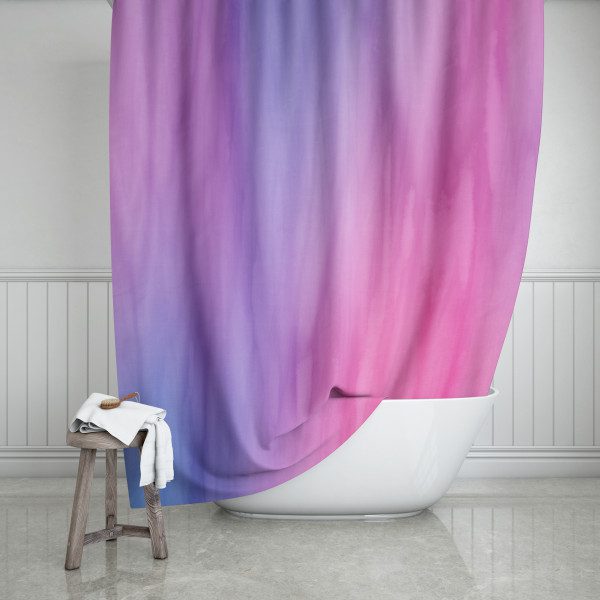 Purple Color Wash Shower Curtain, Shower Curtain Purple Teal