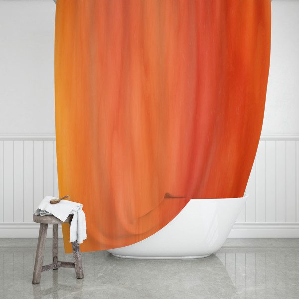 Orange Color Wash Shower Curtain