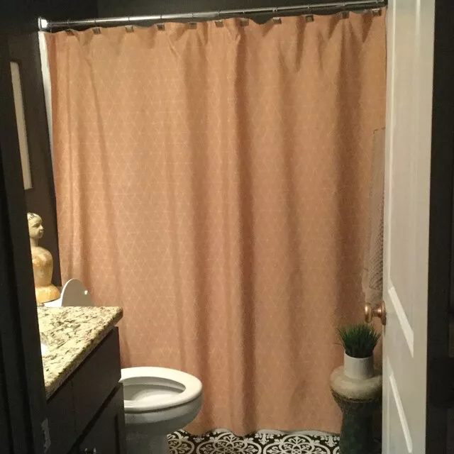 Golden Geometric Shower Curtain photo review