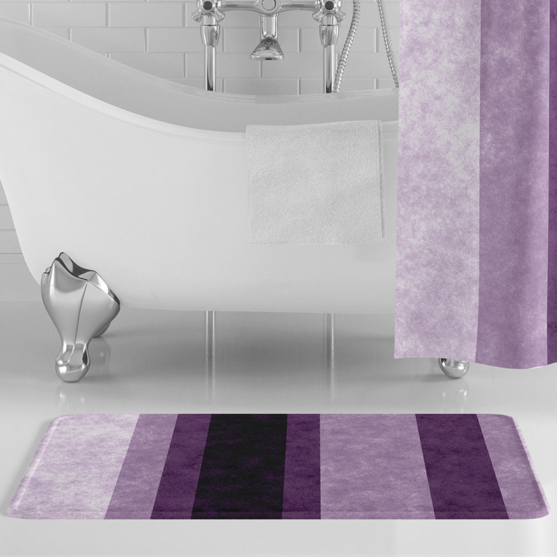 Purple Stripes Bath Mat
