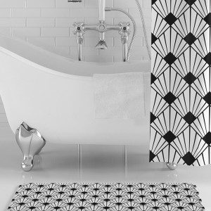 Black & White Art Deco Bath Mat