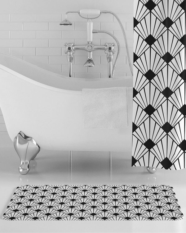 Black & White Art Deco Bath Mat
