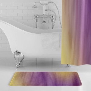 Purple & Yellow Color Wash Bath Mat