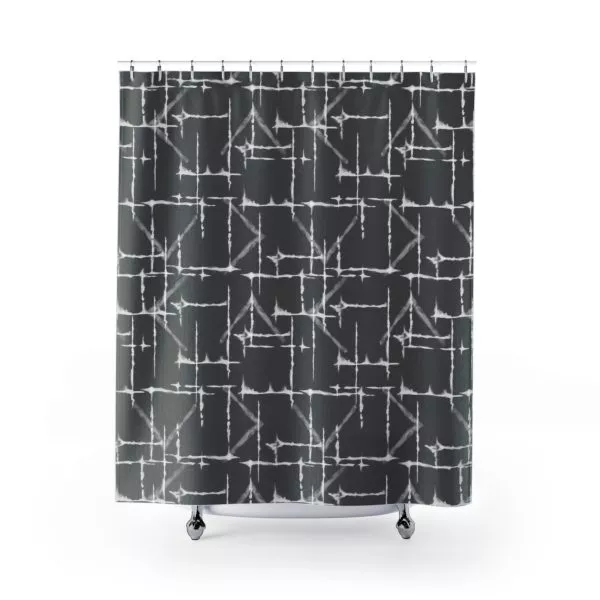 Gray & White Shibori Shower Curtain