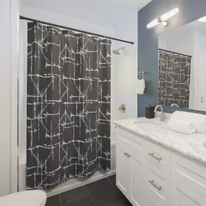 Gray & White Shibori Shower Curtain