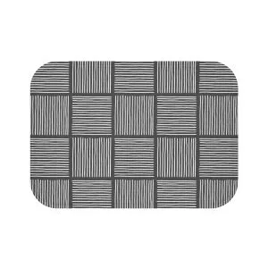 Gray & White Abstract Lines Bath Mat