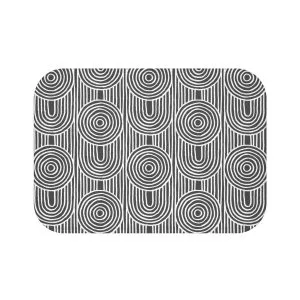 Gray & White Geometric Bath Mat