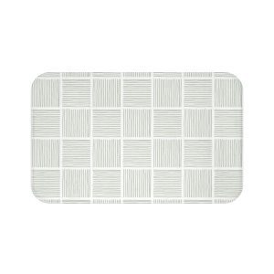 White & Sage Abstract Lines Bath Mat