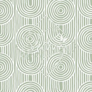 Sage & White Abstract Geometric Blackout Window Curtains