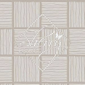 Taupe & White Abstract Lines Shower Curtain