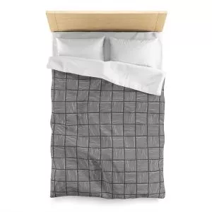 Gray & White Abstract Lines Microfiber Duvet Cover