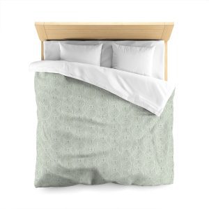 Sage & White Abstract Geometric Microfiber Duvet Cover