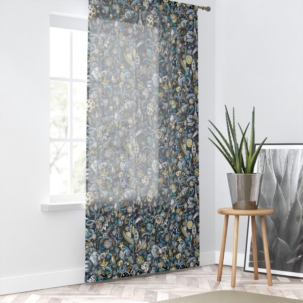 Kid's Outer Space Sheer Window Curtain