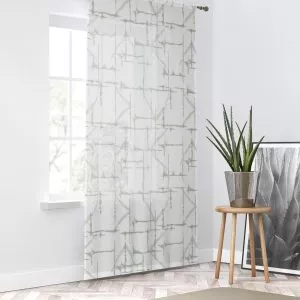 White & Sage Shibori Sheer Window Curtain