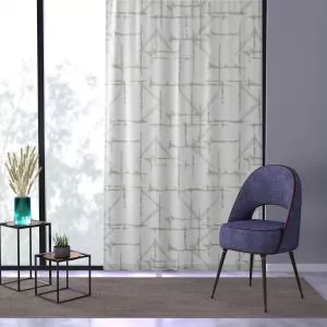 White & Sage Shibori Sheer Window Curtain