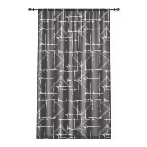 Gray & White Shibori Sheer Window Curtain