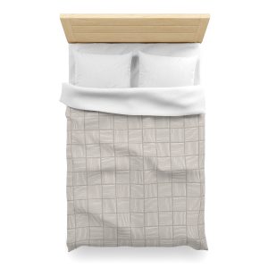 Taupe & White Abstract Lines Microfiber Duvet Cover