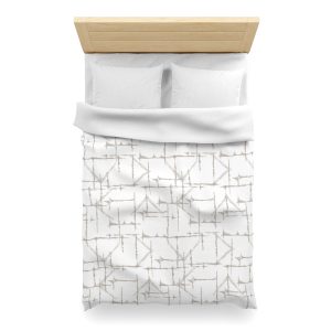 White & Taupe Shibori Microfiber Duvet Cover