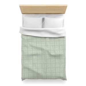 Sage & White Abstract Lines Microfiber Duvet Cover