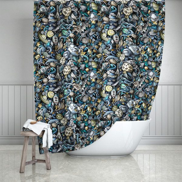 Kid's Outer Space Shower Curtain
