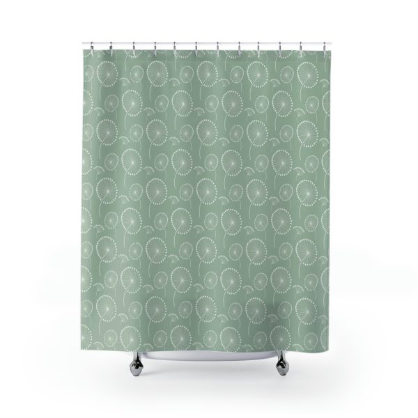 Mint Dandelions Shower Curtain