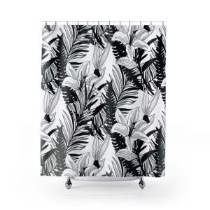 Black & White Lily Shower Curtain