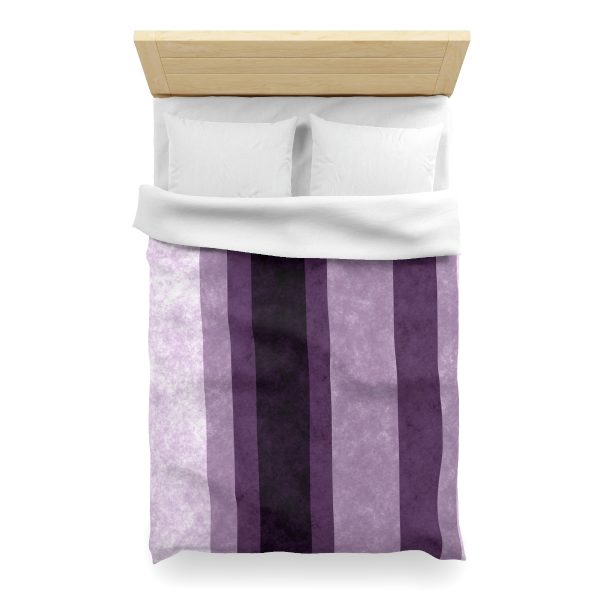 Purple Stripes Microfiber Duvet Cover