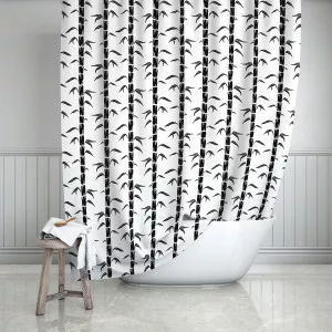 Black & White Bamboo Shower Curtain